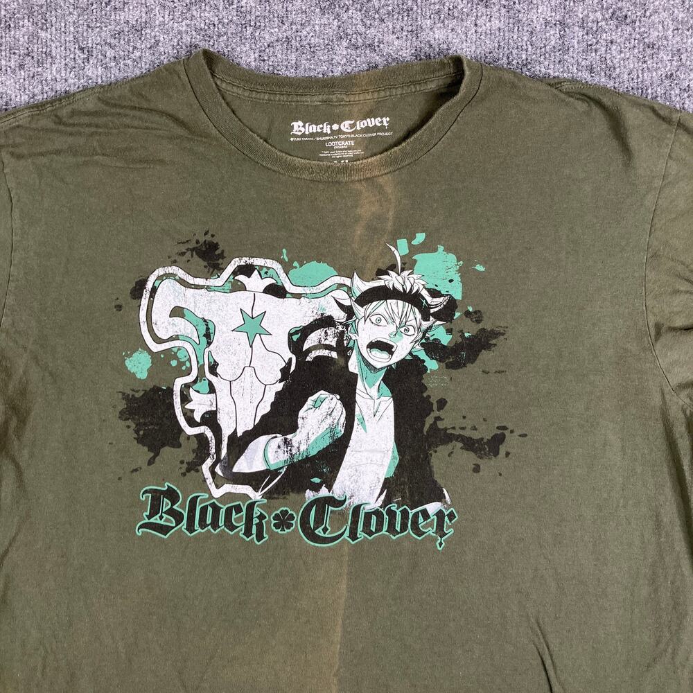 Lootcrate Black Clover T-Shirt Mens XL Green Anime Graphic‎ Tee Cotton Casual